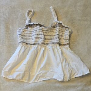 Old Navy White and Brown Camisole Top